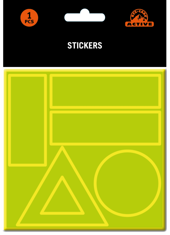 STICKERS Planche de 6 autocollants multi-supports fluo et réfléchissants